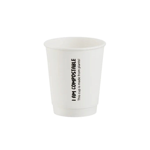 250ml White Double Wall Hot Cup, supplied by Caterlink SA.