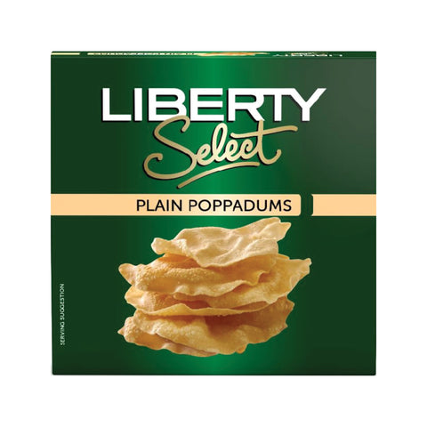 Liberty Plain Poppadums 110g, supplied by Caterlink SA.