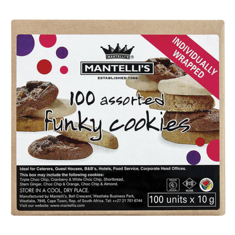 Mantellis Funky Assorted Mixed Biscuits 10 x 40g, supplied by Caterlink SA.