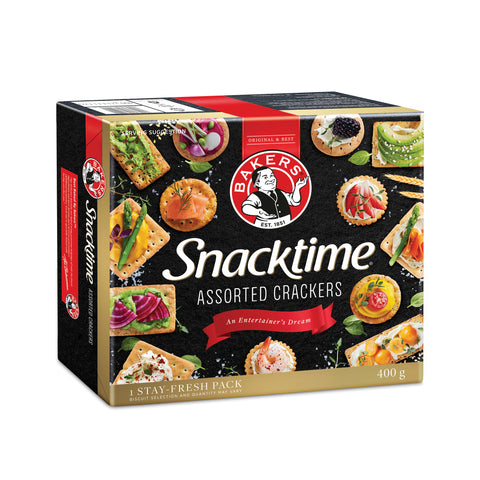 Bakers Snacktime Biscuits 400g, supplied by Caterlink SA.