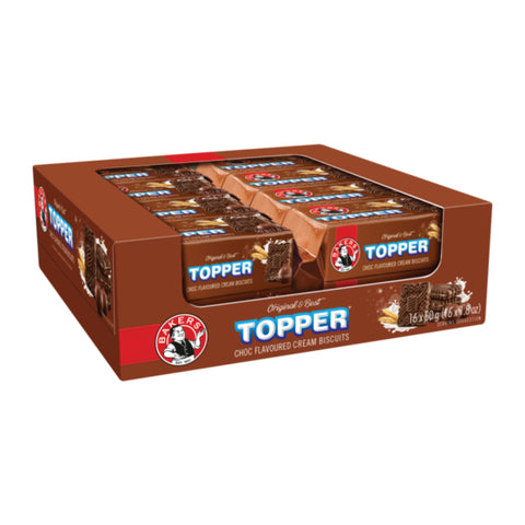 Bakers Toppers Biscuits 16 x 50g, supplied by Caterlink SA.