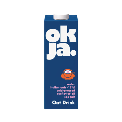 OKJA Oat Milk, supplied by Caterlink SA.