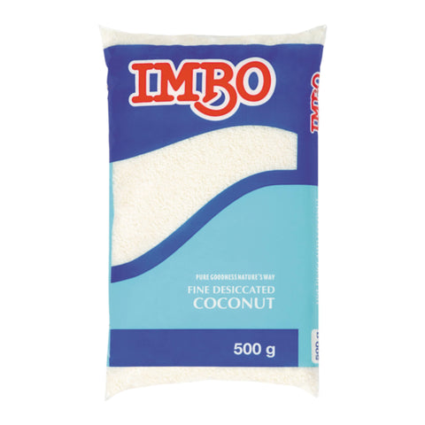 Imbo Fine Desiccated Coconut 500g, supplied by Caterlink SA.