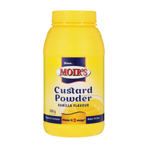 Moir's Custard Powder Vanilla 500g, supplied by Caterlink SA.