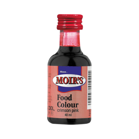 Moir's Food Color Crimson Pink 40ml, supplied by Caterlink SA.