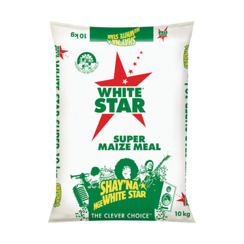 White Star Maize Meal 10kg, supplied by Caterlink SA.