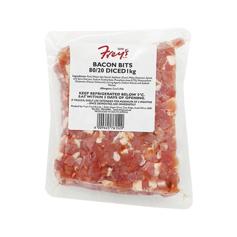 Diced Bacon 6 x 1kg, supplied by Caterlink SA.