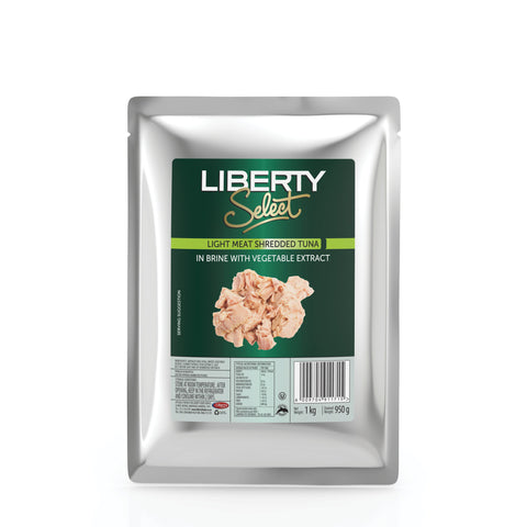 Tuna Chunks in Brine Pouch 1kg, supplied by Caterlink SA.