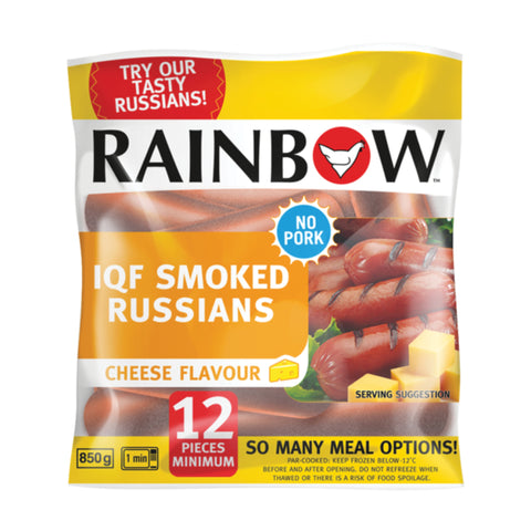 Rainbow Frozen Chicken Cheese Russians 6kg, supplied by Caterlink SA.