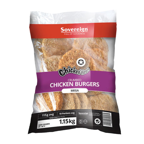 Southern Style Tizer Chicken Fillet Burgers 6kg, supplied by Caterlink SA.