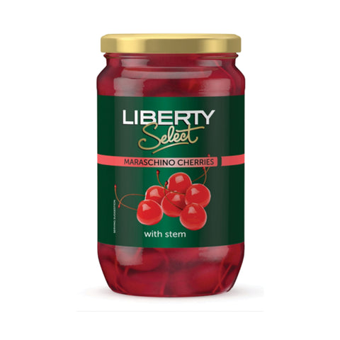 Liberty Maraschino Cherries 740g, supplied by Caterlink SA.