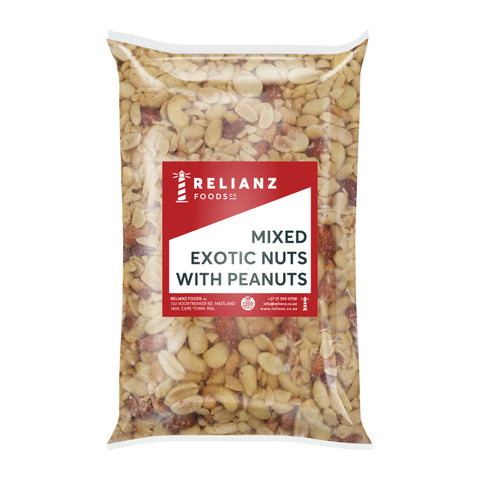 Relianz Mixed Salted Nuts Exotic (No Peanut) 1kg, supplied by Caterlink SA.