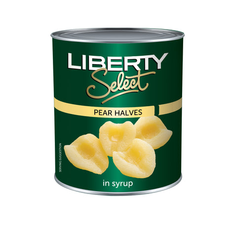 Liberty Pear Halves 3kg, supplied by Caterlink SA.