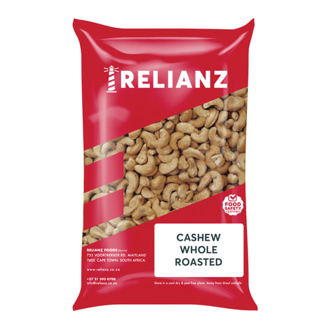 Relianz Cashew Nuts Roasted Plain 1kg, supplied by Caterlink SA.