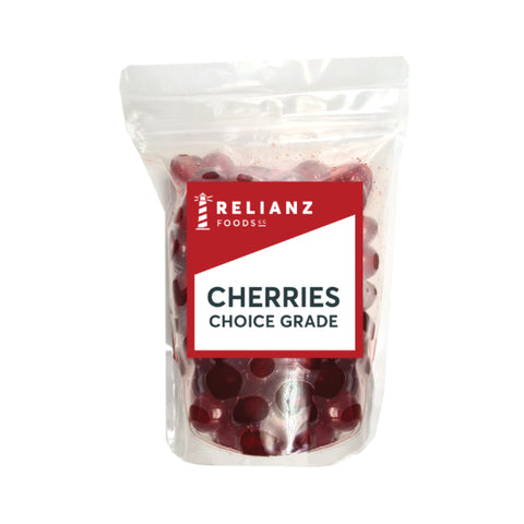 Relianz Red Whole & Broken Cherries 1kg, supplied by Caterlink SA.