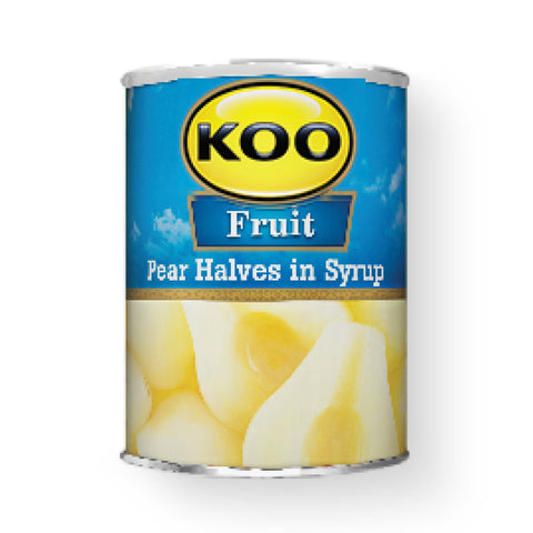 KOO Fruit Pear Halves 410g, supplied by Caterlink SA.