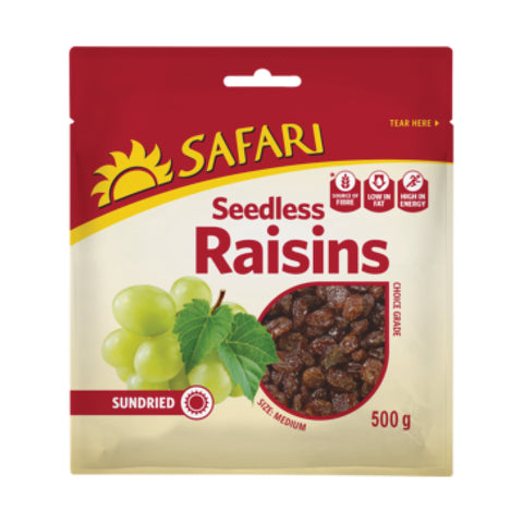 Safari Dried Fruit Raisins 500g, supplied by Caterlink SA.