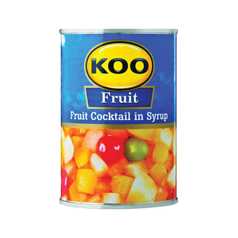 KOO Fruit Cocktail 410g, supplied by Caterlink SA.