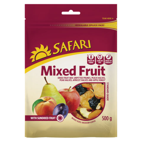 Safari Dried Fruit Mixed 500g, supplied by Caterlink SA.