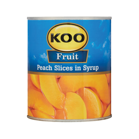 KOO Peach Slices 825g, supplied by Caterlink SA.