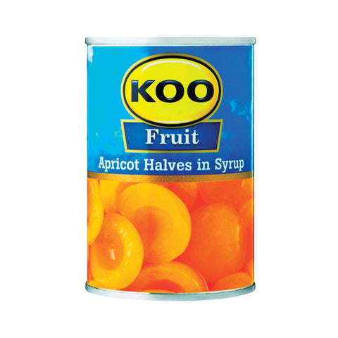 KOO Apricot Halves 410g, supplied by Caterlink SA.