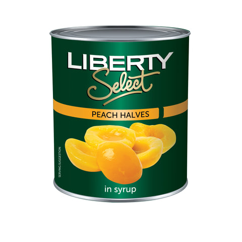 Liberty Peach Halves 3kg, supplied by Caterlink SA.