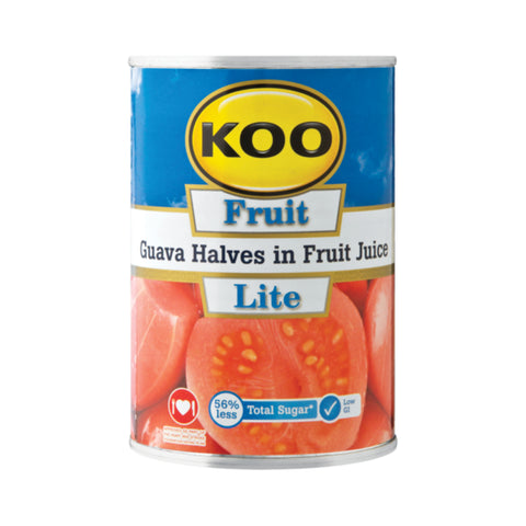 KOO Lite Guava Halves 410g, supplied by Caterlink SA.