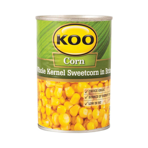 KOO Whole Kernel Corn 410g, supplied by Caterlink SA.