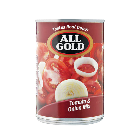 All Gold Tomato & Onion Mix 410g, supplied by Caterlink SA.