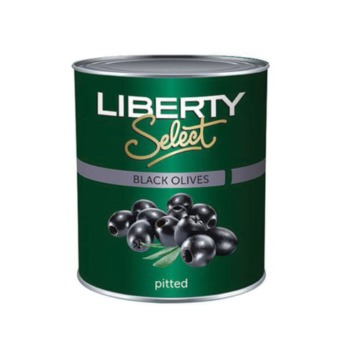 Liberty Black Whole Olives 3kg, supplied by Caterlink SA.