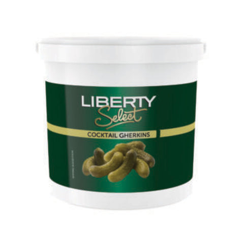 Liberty Cocktail Gherkins 2.5kg, supplied by Caterlink SA.