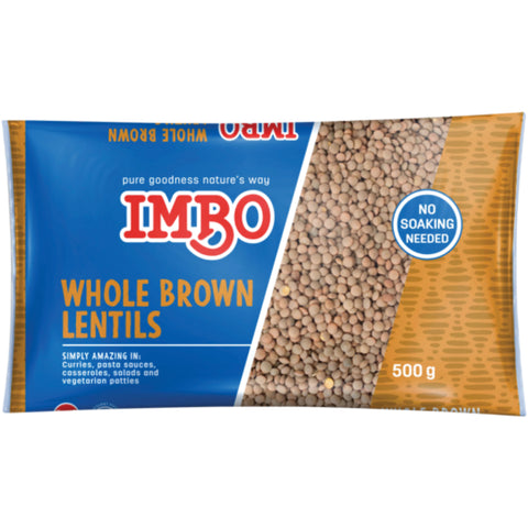 Imbo Lentils Whole Brown 500g