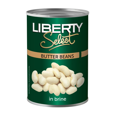 Liberty Butter Beans 410g, supplied by Caterlink SA.