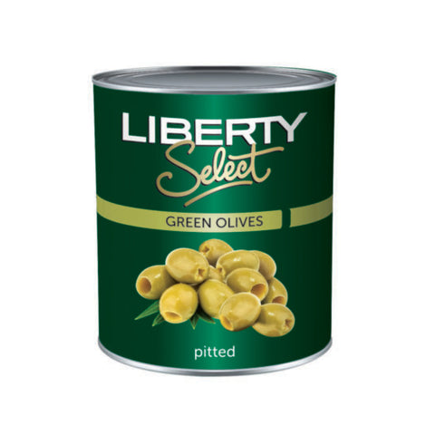 Liberty Green Pitted Olives 3kg, supplied by Caterlink SA.