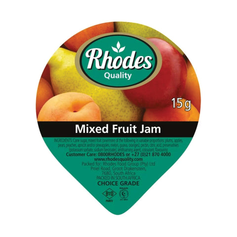 Rhodes Mixed Fruit Jam Portions 200 x 15g, supplied by Caterlink SA.