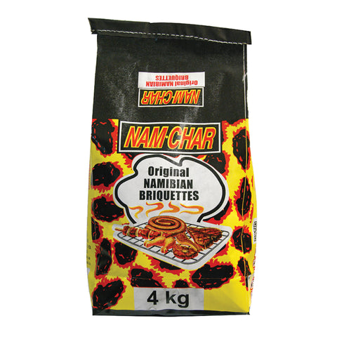 Namchar Briquettes 4kg, supplied by Caterlink SA.