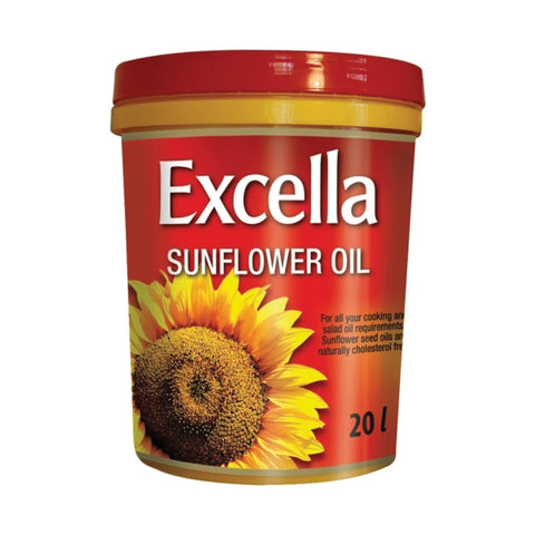 Excella Sunflower Oil 20lt, supplied by Caterlink SA.