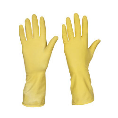 Yellow Large Rubber Gloves, supplied by Caterlink SA.