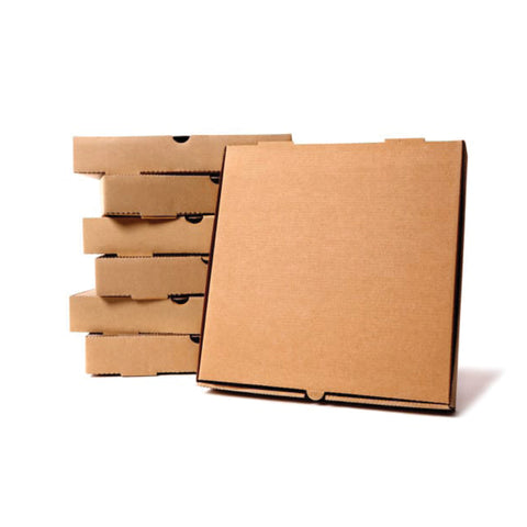 Pizza Boxes Corrugated Large 50's, supplied by Caterlink SA.