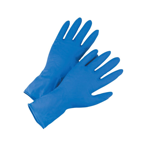 Disposable Small Blue Latex Gloves P/F 10, supplied by Caterlink SA.