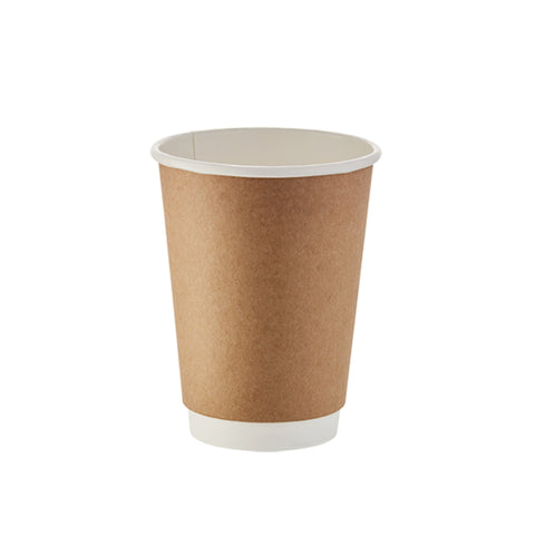 Biodegradable Kraft Double Wall Hot Cup 350ml, supplied by Caterlink SA.