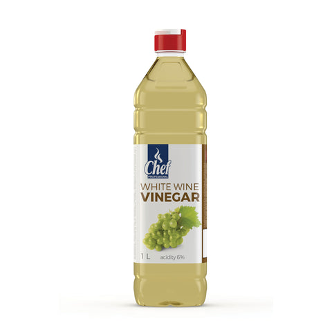 Chef White Wine Vinegar 1lt, supplied by Caterlink SA.