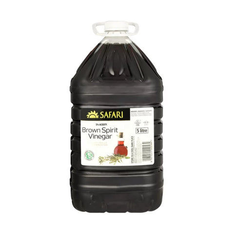 Safari Brown Vinegar 5lt, supplied by Caterlink SA.