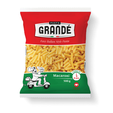 Pasta Grande Macaroni 500g, supplied by Caterlink SA.