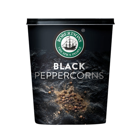 Robertson Whole Black Peppercorns 800g, supplied by Caterlink SA.