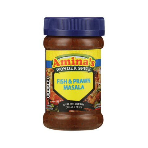 Amina's Fish & Prawn Masala Paste 325g, supplied by Caterlink SA.