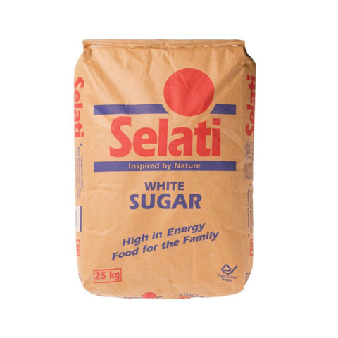 Selati White Sugar 25kg, supplied by Caterlink SA.