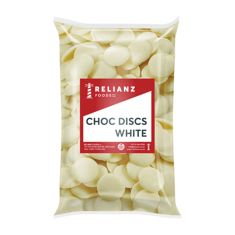 Relianz Milk Chocolate Discs 1kg, supplied by Caterlink SA.